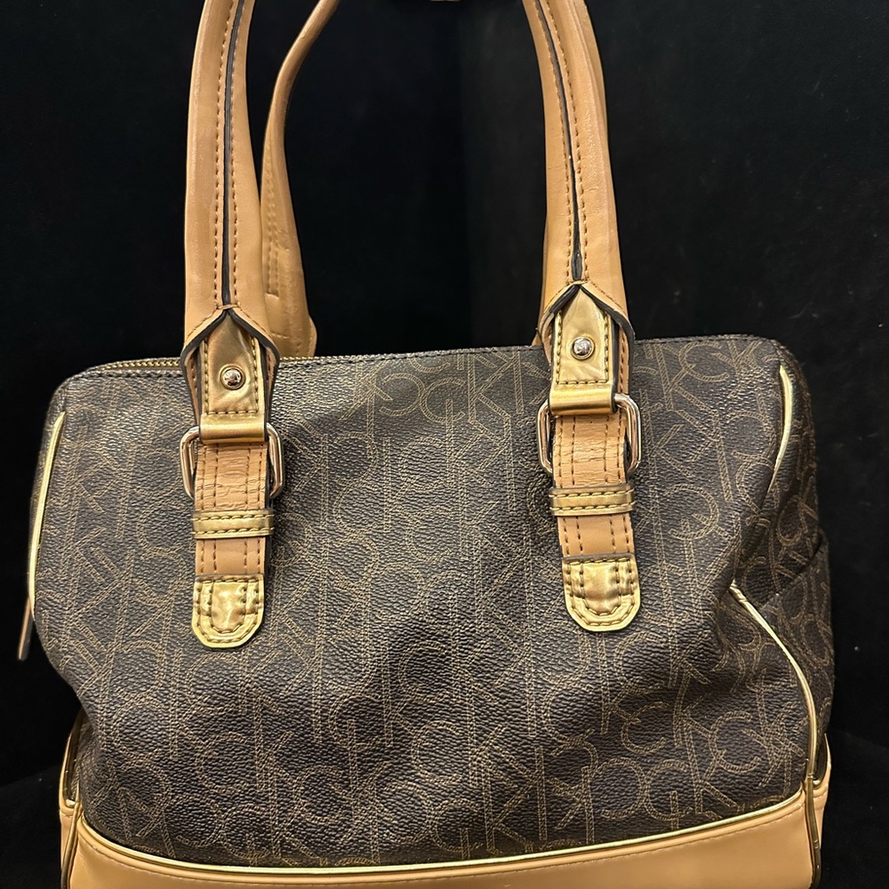 Calvin Klein Black and Tan Satchel - Picture 10 of 13